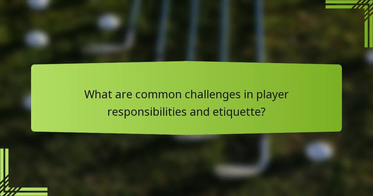 What are common challenges in player responsibilities and etiquette?