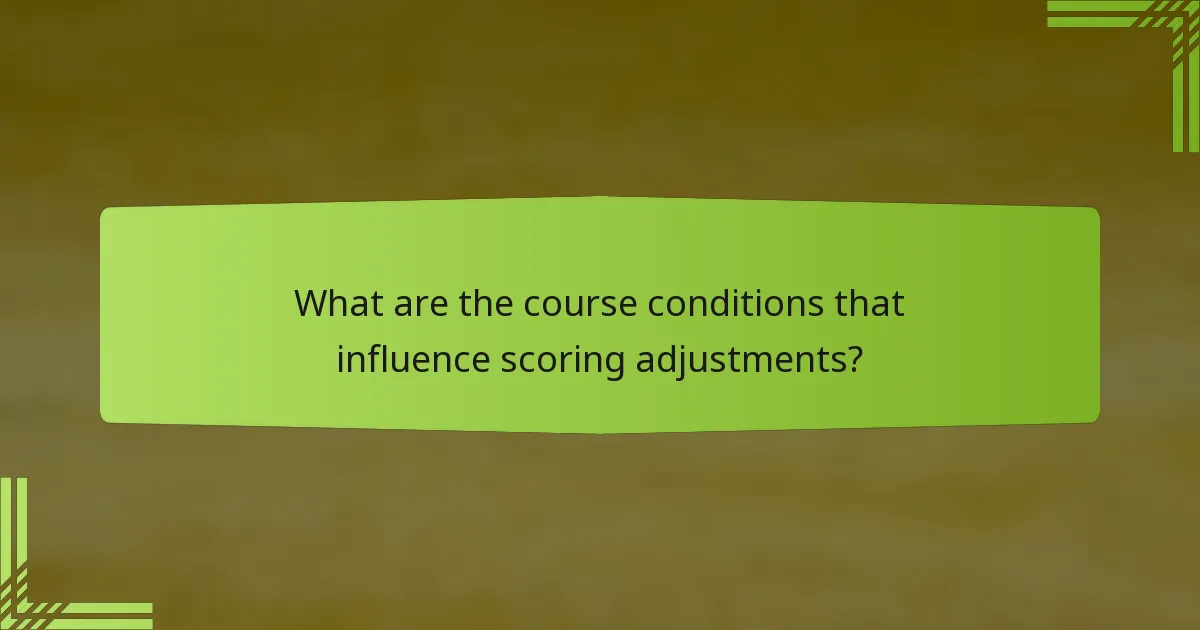 What are the course conditions that influence scoring adjustments?